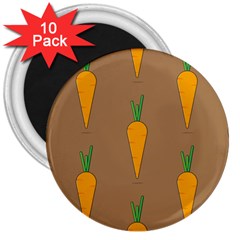 Healthy Fresh Carrot 3  Magnets (10 Pack)  by HermanTelo