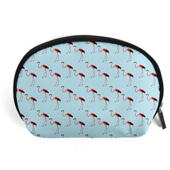 Flamingo Pattern Blue Accessory Pouch (large) by snowwhitegirl