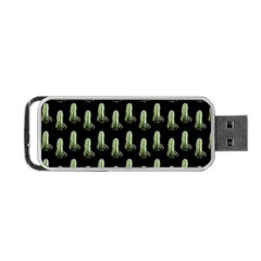 Cactus Black Pattern Portable Usb Flash (two Sides) by snowwhitegirl