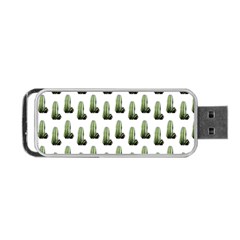 Cactus White Pattern Portable Usb Flash (one Side) by snowwhitegirl