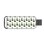 Cactus White Pattern Portable USB Flash (One Side) Front