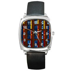Architecture Color Colour Windows Square Metal Watch by Pakrebo