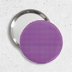 Gingham Plaid Fabric Pattern Purple 2 25  Handbag Mirrors by HermanTelo