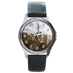 Architectural Design Architecture Buildings City Round Metal Watch by Pakrebo