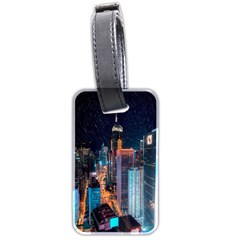 High Rise Buildings With Lights Luggage Tag (two Sides) by Pakrebo
