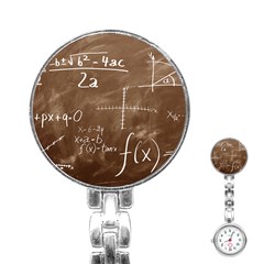 Mathematics Brown Stainless Steel Nurses Watch by snowwhitegirl