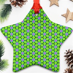 Pattern Green Star Ornament (two Sides) by Mariart