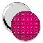 Pink Pattern Squares 3  Handbag Mirrors Front