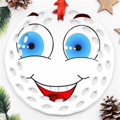 Smiley Face Laugh Comic Funny Round Filigree Ornament (two Sides) by Sudhe