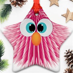 Bird Fluffy Animal Cute Feather Pink Ornament (star) by Sudhe