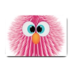 Bird Fluffy Animal Cute Feather Pink Small Doormat  by Sudhe