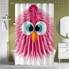 Bird Fluffy Animal Cute Feather Pink Shower Curtain 48  X 72  (small)  by Sudhe