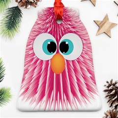 Bird Fluffy Animal Cute Feather Pink Ornament (bell) by Sudhe