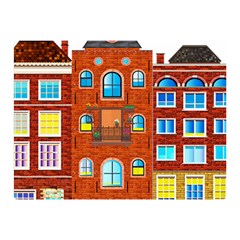 Town Buildings Old Brick Building Double Sided Flano Blanket (mini)  by Sudhe