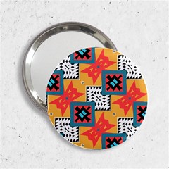 Shapes On A Brown Background Pattern               2 25  Handbag Mirror by LalyLauraFLM