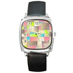 Background Abstract Grid Square Metal Watch Front