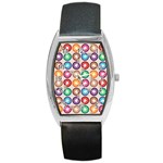Seamless Pattern Background Abstract Barrel Style Metal Watch Front