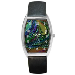 Fractal Art Background Image Barrel Style Metal Watch by Simbadda