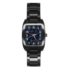 Abstract Background Reason Texture Stainless Steel Barrel Watch by Simbadda