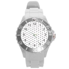 Cycling Motif Design Pattern Round Plastic Sport Watch (l) by dflcprintsclothing