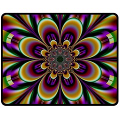 Abstract Flower Artwork Art Double Sided Fleece Blanket (medium)  by Sudhe