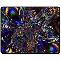 Art Design Colors Fantasy Abstract Double Sided Fleece Blanket (medium)  by Sudhe