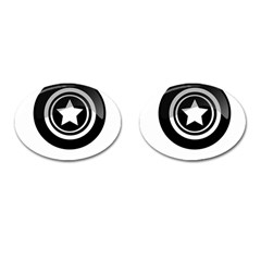Star Black Button Cufflinks (oval) by Pakrebo