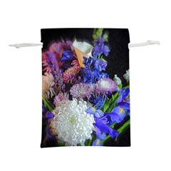 Blue White Purple Mixed Flowers Lightweight Drawstring Pouch (s) by bloomingvinedesign