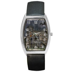Castle Mansion Architecture House Barrel Style Metal Watch by Wegoenart