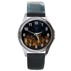 Architecture Buildings City Round Metal Watch by Wegoenart