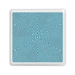 Lines Blue Repeating Textile Memory Card Reader (square) by Wegoenart