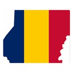 Chad Flag Map Geography Outline Double Sided Flano Blanket (Large)  80 x60  Blanket Front