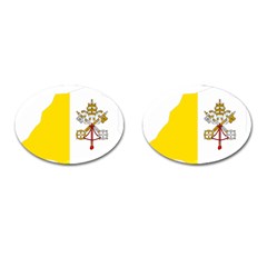 Vatican City Country Europe Flag Cufflinks (oval) by Sapixe