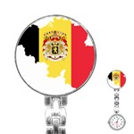 Belgium Country Europe Flag Stainless Steel Nurses Watch Front