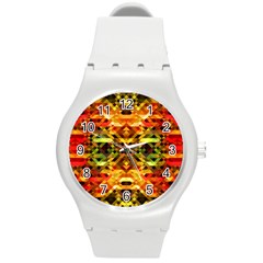 Mosaic Structure Grain Mode Round Plastic Sport Watch (m) by Pakrebo