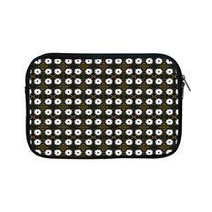 White Flower Pattern On Yellow Black Apple Ipad Mini Zipper Cases by BrightVibesDesign