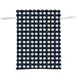 White Flower Pattern On Dark Blue  Lightweight Drawstring Pouch (XL) Back