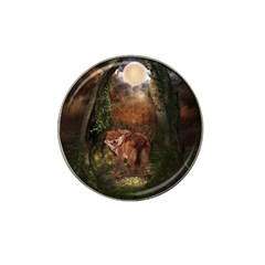 Awesome Wolf In The Darkness Of The Night Hat Clip Ball Marker by FantasyWorld7