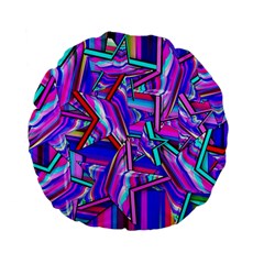 Stars Beveled 3d Abstract Standard 15  Premium Flano Round Cushions by Mariart