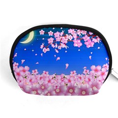 Sakura Cherry Blossom Night Moon Accessory Pouch (medium) by Simbadda