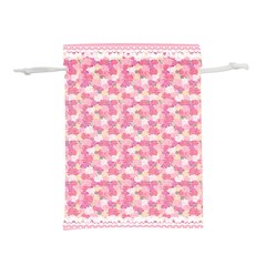 Peony Pattern Pink Scrapbookin Lightweight Drawstring Pouch (m) by Simbadda