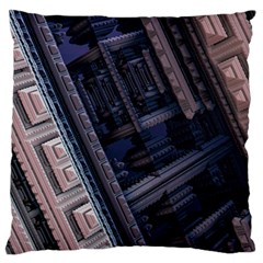 Fractal 3d Pattern Graphics Model Large Flano Cushion Case (one Side) by Simbadda