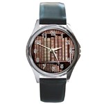 Library Books Knowledge Round Metal Watch Front