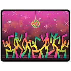 Dancing Colorful Disco Double Sided Fleece Blanket (large)  by Bajindul