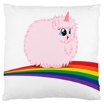 Pink Fluffy Unicorns Dancing On Rainbows Drawing Standard Flano Cushion Case (One Side) Front