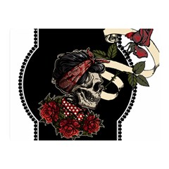 Skull Rose Fantasy Dark Flowers Double Sided Flano Blanket (mini)  by Sudhe