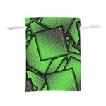 Binary Digitization Null Green Lightweight Drawstring Pouch (S) Back