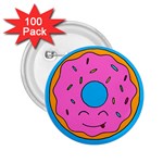 Donut Doughnut Dessert Clip Art 2.25  Buttons (100 pack)  Front
