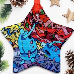 Graffiti Wall Mural Painting Arts Star Ornament (two Sides) by Simbadda