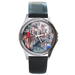 Venice Water Laguna Italy Round Metal Watch by Simbadda